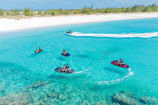 FAMOUS SHIPWRECK, Tiki Bar & Iguana Island Private Jet Ski Tour - Noah’s Ark Beach Club (floating bar) for drinks and lunch time